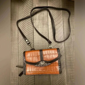 Faux crocodile skin crossbody